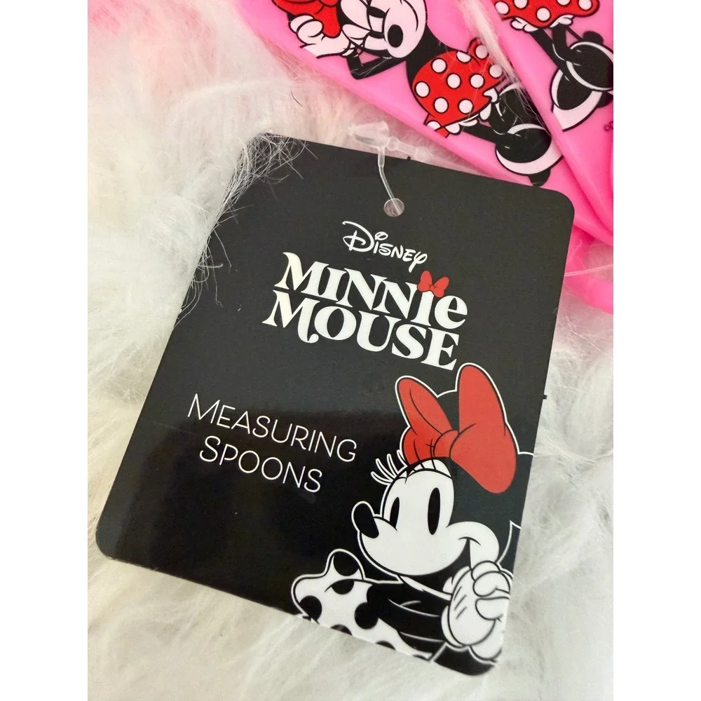 Disney Minnie Mouse Measuring Spoons and Magnetic Bag Clips 2 Pack Pink Set NEW
